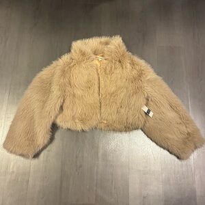 Women’s XSmall Cropped Fur Coat / Free People / New with tags